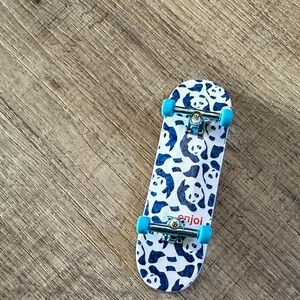 Enjoi Panda Mini Skateboard with Blue Wheels tech deck